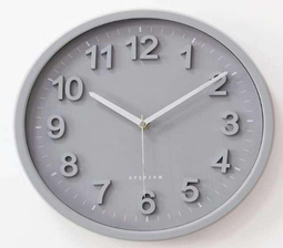 Часы серые с серыми стрелками 30 см