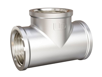 Тройник LD Pride (3/4") ВР/ВР/ВР латунь никель (32)