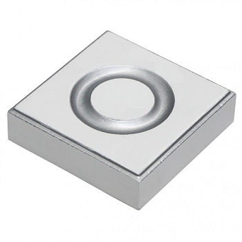 Квадрат (Розетка) бел.эмаль d 54мм(для двери) пат.серебро (8) (Polar) 