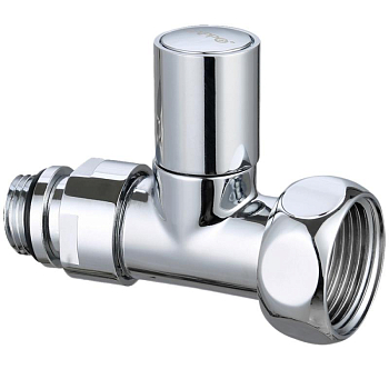 Кран для полотенцесушителя прямой, хром, 3/4"1" Н*В