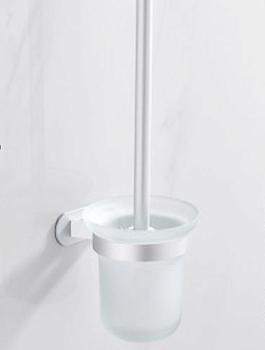 Ершик для унитаза, White, хром, на самоклейке