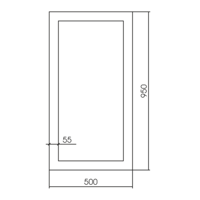 Зеркало "Глянец белый" 500х950 																		 купить в интернет магазине Вегос-М в Улан-Удэ