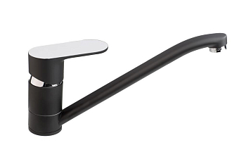 Смеситель CALORIE  Люкс (чёрный/хром) д/кухни на гайке (18 шт/кор) (_18_)