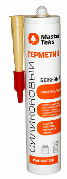 Герметик силиконовый MasterTeks ProfiMaster универ 290 мл бежевый (12)