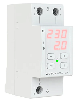 Реле напряжения с контролем тока welrok VI-63 red