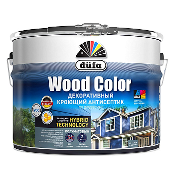 Антисептик кроющий DUFA WOOD COLOR  тёмный шоколад 9л (1)