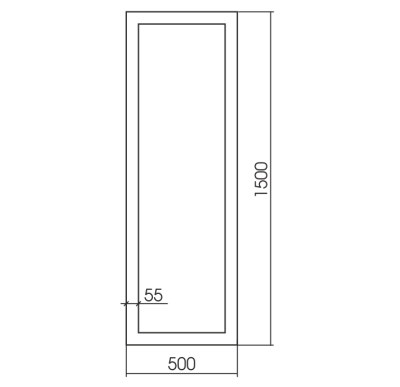 Зеркало напольное "Глянец белый" 500х1500 купить в интернет магазине Вегос-М в Улан-Удэ