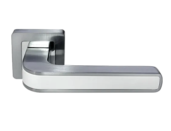 Ручка дверная DIY MH-46 SC/W-S55, "EON", квадр накл, мат хром/белый (20)