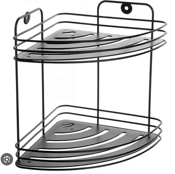 Полка настенная Delphinium 2-ярусная угловая "W7256-2", черная